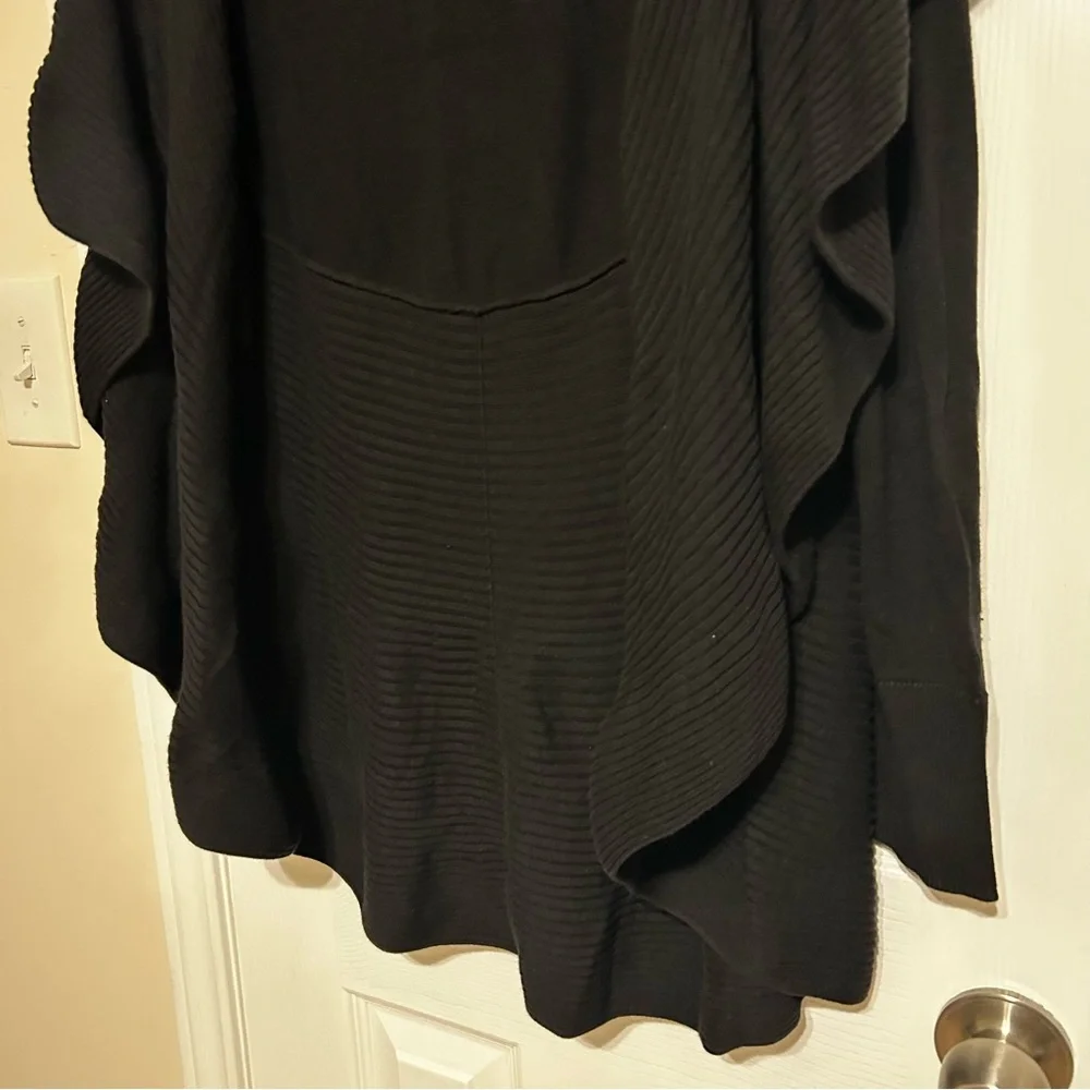 WHBM‎ Black Ruffle Open Front Cardigan Medium